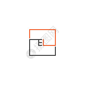 EL 标志字母设计概念互联网字体电子圆圈商业正方形插图品牌圆形网络图片
