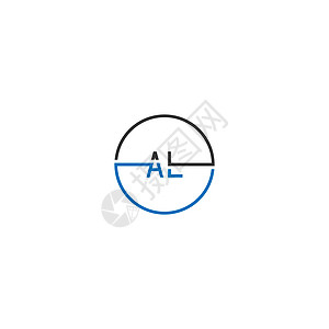 AL 标志字母设计概念技术圆形字体黑色插图网络标识创造力商业互联网图片