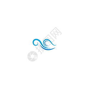 波浪图标标志 vecto商业漩涡运动液体曲线冲浪收藏蓝色插图圆圈图片