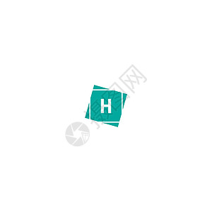 绿色设计概念中的字母 H 标识营销正方形技术插图艺术字体奢华品牌商业网络图片