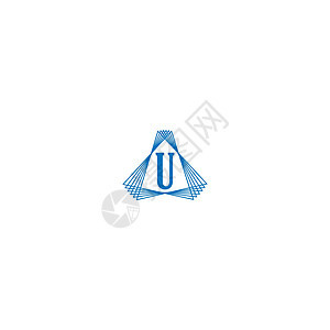 蓝色设计中的字母 U 标识衬线体正方形公司插图品牌创造力黑色奢华圆圈互联网背景图片
