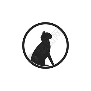 猫图标标志矢量模板野生动物店铺荒野猫科宠物绘画公司标识小猫夹子图片