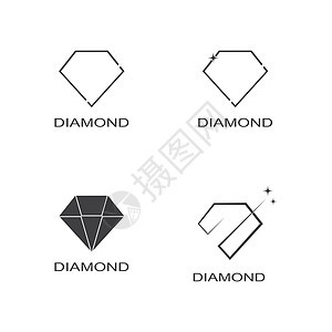钻石标志 vecto宝石水晶菱形设计商业火花奢华标识图案收藏图片