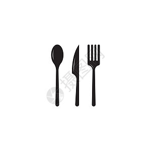 咖啡馆或餐馆的抽象标志食物午餐晚餐咖啡店勺子白色黑色烹饪正方形厨房图片
