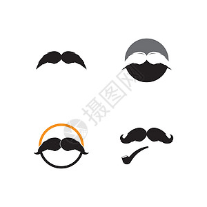 小胡子图标 vecto标识卡通片男性已婚领带头发理发师收藏配饰眼镜图片