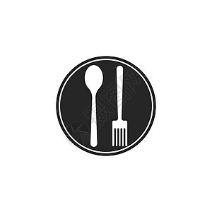 咖啡馆或餐馆的抽象标志勺子厨房工具餐饮食物正方形桌子早餐用餐午餐图片