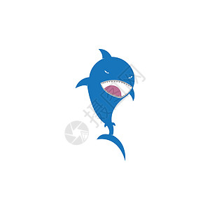 鲨鱼标志矢量模板一封信游泳荒野鲸鱼插图绘画动物群捕食者海洋哺乳动物图片