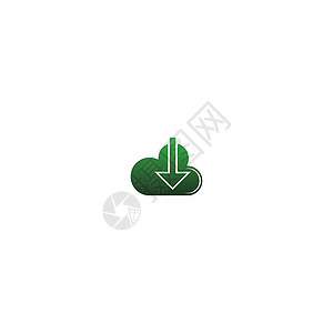 下云图标标志设计概念 vecto贮存界面互联网黑色商业文档电话技术数据绿色图片