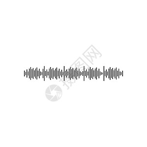 声波标志 vecto技术插图立体声音乐收音机工作室频率节拍黑色体积背景图片
