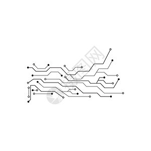电路矢量图插图圆形木板互联网黑色科学芯片概念处理器圆圈图片
