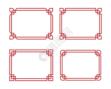 中国边境设计框架角落卡片装饰品艺术庆典古董新年插图文化图片