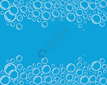 它制作图案气泡水矢量苏打肥皂液体蓝色空气泡沫圆圈反射流动水族馆图片
