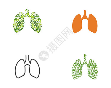 它制作图案的肺图标矢量图服务健康诊所医生呼吸气管癌症技术实验室医院图片