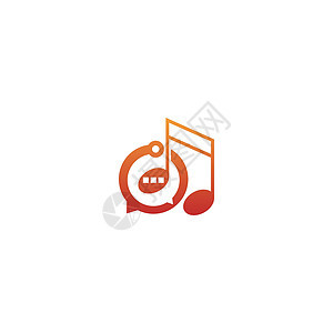 音符标志和音调图标气泡聊天概念设计歌曲音乐会旋律标签公司商业音乐创造力按钮身份图片