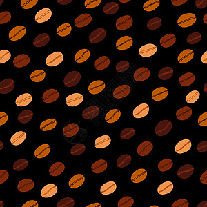 简单可爱的烘焙咖啡豆无缝图案 暖色调 世界咖啡日菜单手绘标签绘画质量织物墙纸餐厅正方形食堂图片