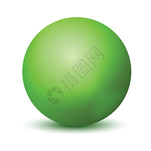 玻璃绿球或珍贵珍珠 在白色背景上突出显示的光滑逼真的 ball3D 抽象矢量插图 带阴影的大金属泡泡液体紫色气泡反射圆圈网络塑料图片