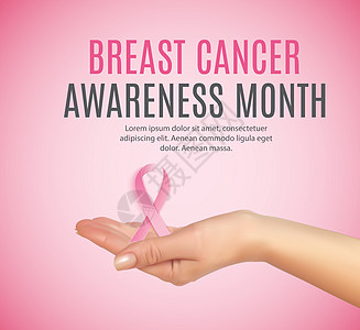 乳腺癌宣传月粉红丝带背景 矢量图案制作插图生存药品组织疾病标签粉色医疗胸部生活图片