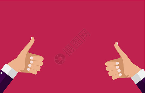 竖起大拇指标志可用于社交网络 它制作图案矢量手指手势互联网朋友社会插图白色拳头投票客户图片