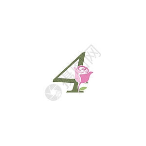 号与玫瑰图标标志矢量模板奢华商业温泉叶子店铺字体品牌花园化妆品数字图片