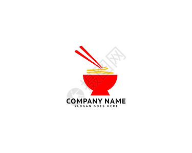 餐厅设计面条标志设计图标模板菜单筷子标签商业烹饪餐厅咖啡店食物盘子午餐插画