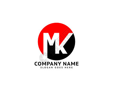初始字母 MK 徽标模板设计艺术字体标识推广网络公司技术互联网营销缩写图片