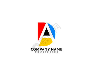 首字母 DA 徽标模板设计插图公司身份黑色da互联网财产网络技术创造力图片