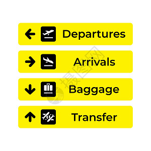 机场标志矢量航班航空公司天际飞机插图乘客木板旅行航空标签图片