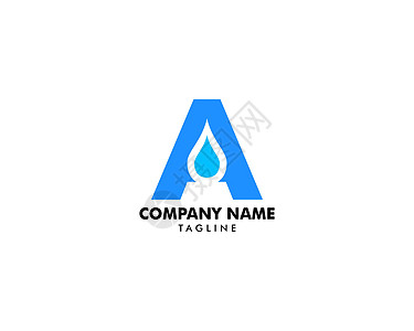 首字母 A 箭头标志设计模板生态创造力蓝色商业品牌身份环境营销水滴插图图片