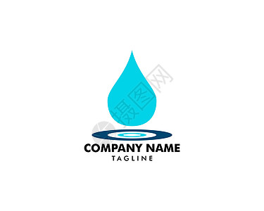 水滴标志模板矢量插图设计环境管道公司蓝色技术海浪矿物液体商业生态背景图片