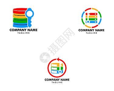 服务器密钥图标标志设计元素集图片
