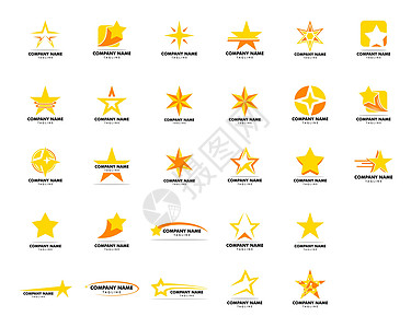 一套星标志模板矢量图标插图设计图片