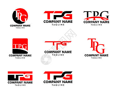 首字母 TPG 徽标模板设计集背景图片