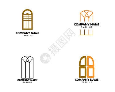 一组窗口图标矢量标志模板图片