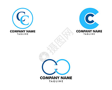 首字母 CC 标志模板设计集营销身份圆圈标识插图技术互联网艺术咨询网络图片