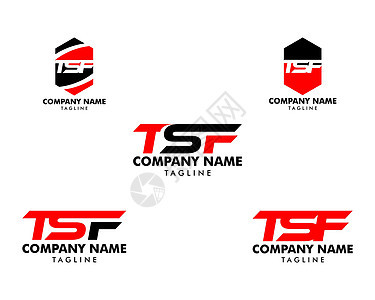 首字母 TSF 徽标模板设计集图片