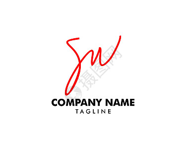初始字母 SW 徽标模板设计营销互联网黑色品牌技术插图sw商业首都公司背景图片