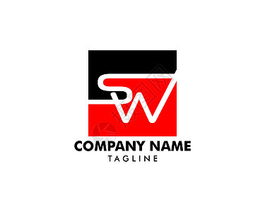 初始字母 SW 徽标模板设计创造力技术品牌sw互联网公司徽章首都身份插图背景图片