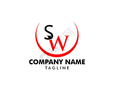 初始字母 SW 徽标模板设计公司艺术标签营销徽章创造力sw商业字体互联网背景图片