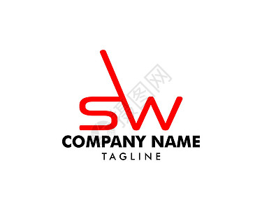 初始字母 SW 徽标模板设计标签徽章黑色艺术开关创造力商业插图互联网营销背景图片
