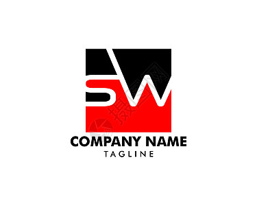 初始字母 SW 徽标模板设计首都字体网络徽章技术插图艺术公司开关互联网背景图片