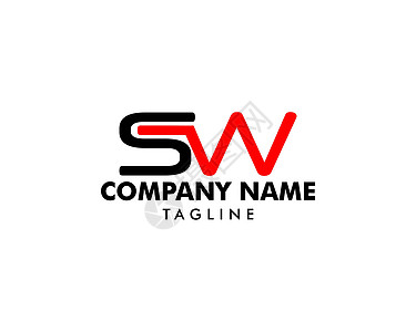 初始字母 SW 徽标模板设计插图标签营销公司互联网艺术创造力字体商业黑色背景图片