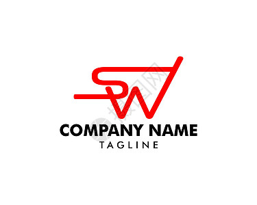初始字母 SW 徽标模板设计身份插图徽章首都互联网商业开关技术网络字体背景图片