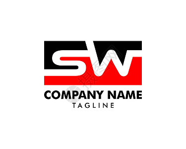 初始字母 SW 徽标模板设计sw商业品牌网络开关身份艺术标签徽章创造力背景图片