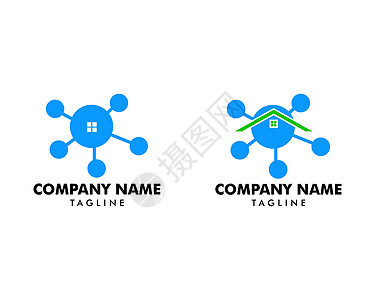 家庭分子图标标志设计元素集图片