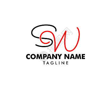 初始字母 SW 徽标模板设计黑色首都商业品牌标签营销sw字体创造力艺术背景图片