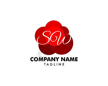初始字母 SW 徽标模板设计技术徽章黑色互联网公司插图品牌身份标签开关背景图片