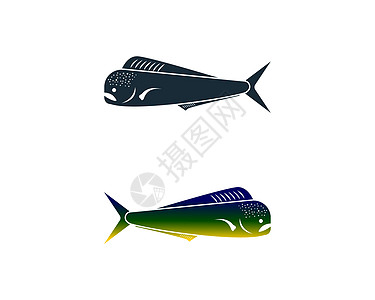 多拉多鱼图标矢量标志模板插图设计图片