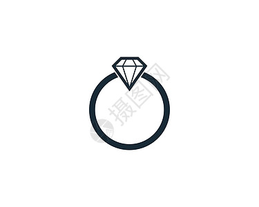 钻石戒指图标矢量徽标模板插图设计图片