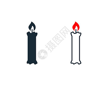 蜡烛火焰火图标矢量徽标模板插图设计图片