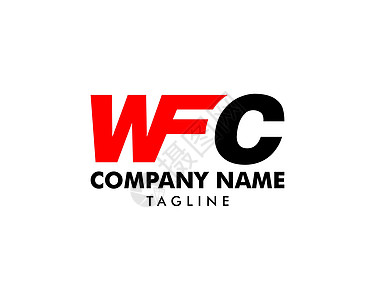 初始字母 WFC 徽标模板设计创造力技术网络身份营销红色世界艺术公司字体图片